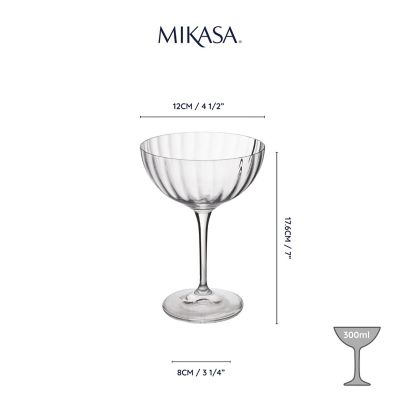 4 Mikasa Treviso Champagne Coupe Glasses 300ml image(5)