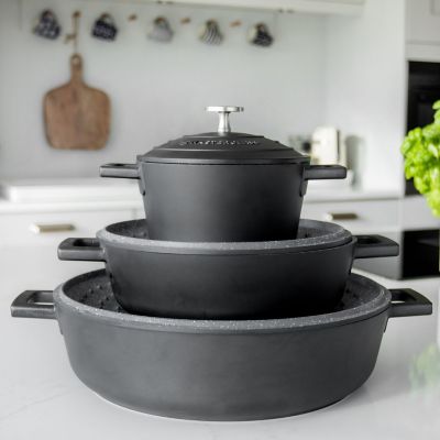 MasterClass 16cm Cast Aluminium Casserole Dish Black  image(2)