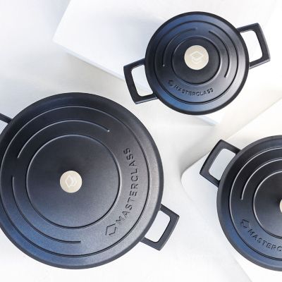 MasterClass 16cm Cast Aluminium Casserole Dish Black  image(7)