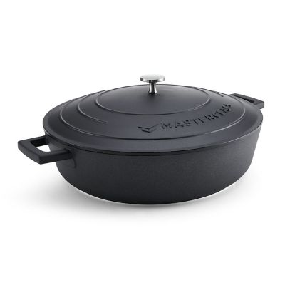 MasterClass 32cm Cast Aluminium Shallow Casserole Dish Black  image(1)