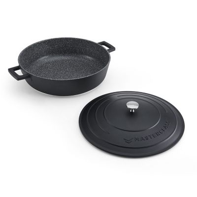 MasterClass 32cm Cast Aluminium Shallow Casserole Dish Black  image(3)