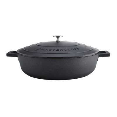 MasterClass 32cm Cast Aluminium Shallow Casserole Dish Black  image(6)