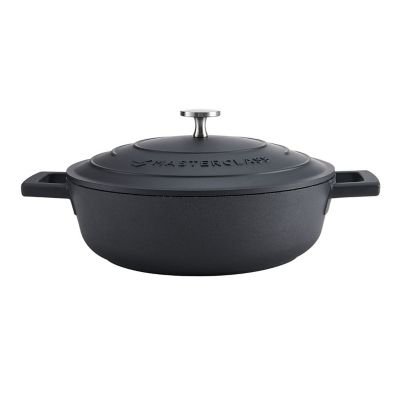 MasterClass 24cm Cast Aluminium Shallow Casserole Dish Black  image(1)