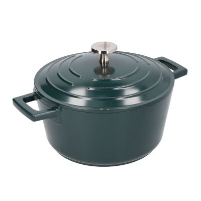 MasterClass 20cm Cast Aluminium Casserole Dish Hunter Green  image(1)