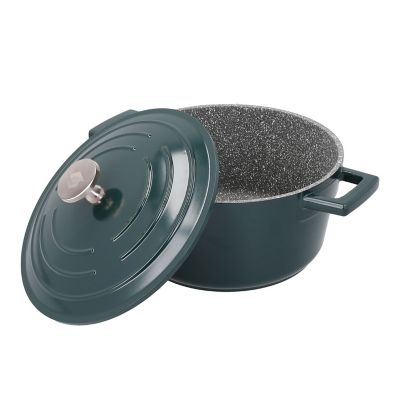 MasterClass 20cm Cast Aluminium Casserole Dish Hunter Green  image(3)