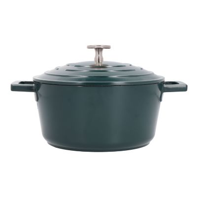 MasterClass 20cm Cast Aluminium Casserole Dish Hunter Green  image(5)