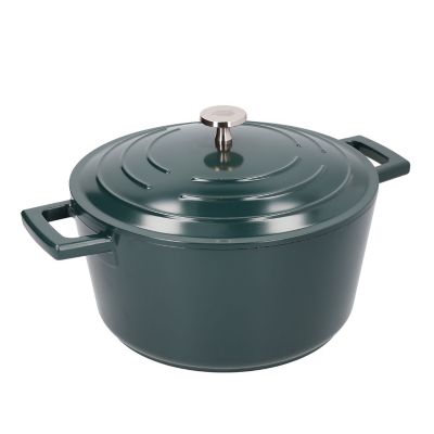 MasterClass 24cm Cast Aluminium Casserole Dish Hunter Green  image(1)