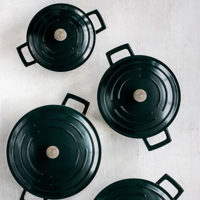 MasterClass 24cm Cast Aluminium Casserole Dish Hunter Green  image(8)