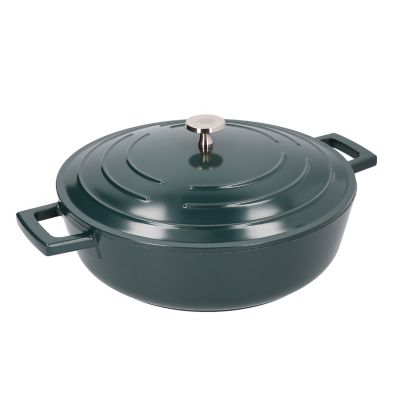 MasterClass 28cm Cast Aluminium Shallow Casserole Dish Hunter Green 
