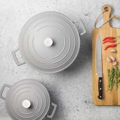 MasterClass 20cm Cast Aluminium Casserole Dish Grey Ombre image(5)