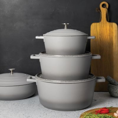MasterClass 28cm Cast Aluminium Casserole Dish Grey Ombre image(10)