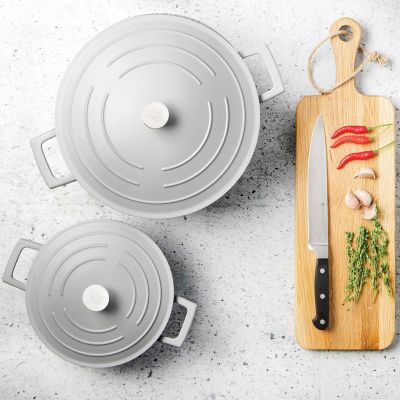 MasterClass 24cm Cast Aluminium Casserole Dish Grey Ombre image(7)