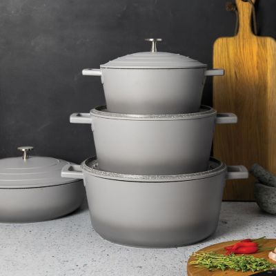MasterClass 24cm Cast Aluminium Casserole Dish Grey Ombre image(8)