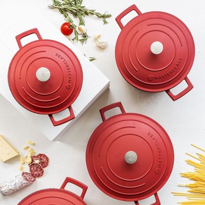 MasterClass 20cm Cast Aluminium Casserole Dish Red image(12)
