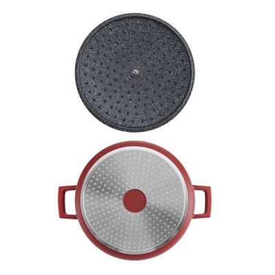 MasterClass 28cm Cast Aluminium Shallow Casserole Dish Red image(4)