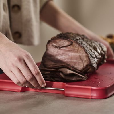 Joseph Joseph Cut&Carve™ Plus Multi-function Red Chopping Board, Extra Large image(2)