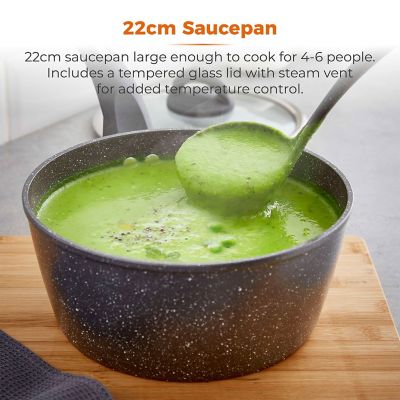 Tower Cerastone Graphite Saucepan - 22cm image(2)