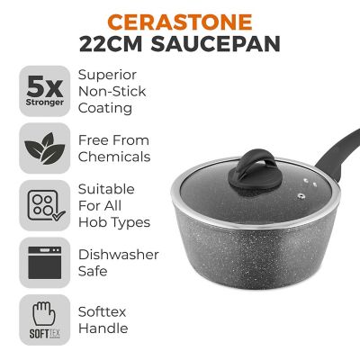 Tower Cerastone Graphite Saucepan - 22cm image(4)