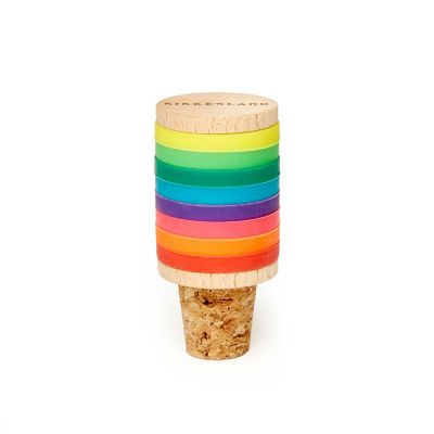 Kikkerland Rainbow Wine Rings & Stopper image(3)
