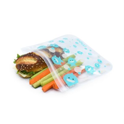 Melii EVA Reusable Snack Bags - Bulldog and Shark Pack of 4 image(4)