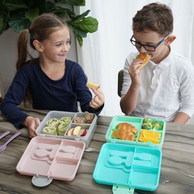 Melii 2 Tier Bento Box with 6 Compartments – Pink and Purple image(6)