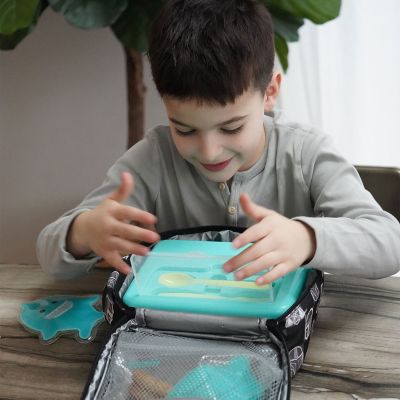 Melii 2 Tier Bento Box with 6 Compartments – Blue and Mint image(6)