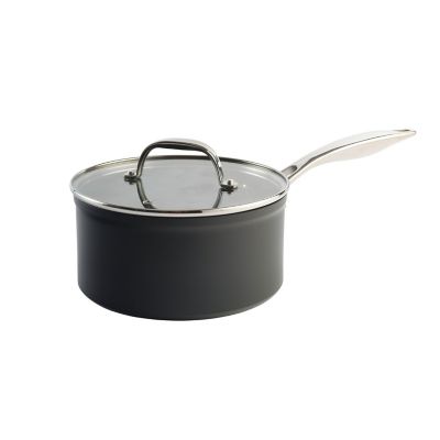 Lakeland Hard Anodised 20cm Saucepan with Glass Lid