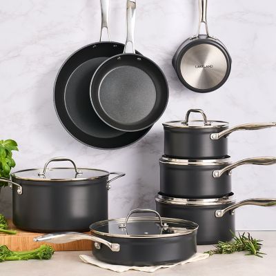 Lakeland Hard Anodised 24cm Casserole Pan with Glass Lid image(2)