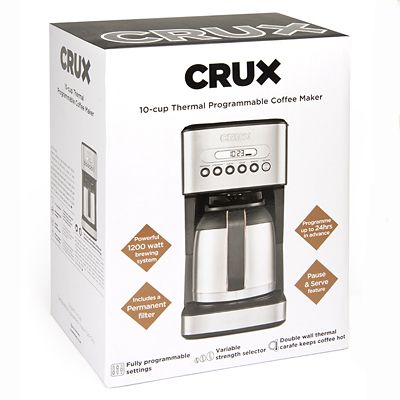 CRUX 10-Cup Thermal Programmable Filter Coffee Machine CRUX005 image(10)