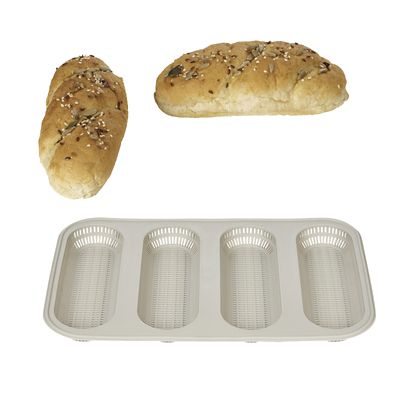 Silikomart 4-Hole Silicone Mini Baguette Bread Mould