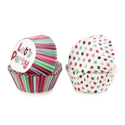 Let’s Party Spots and Stripes Greaseproof Cupcake Cases 80 Pack - (Image 1)