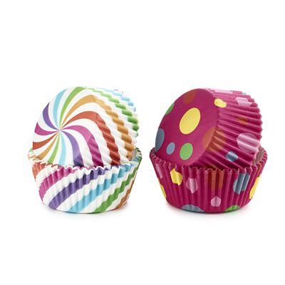 Swirls and Spots Greaseproof Cupcake Cases 80 Pack - (Image 1)