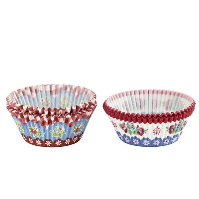 80 Floral and Gingham Greaseproof Cupcake Cases - (Image 2)