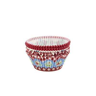80 Floral and Gingham Greaseproof Cupcake Cases - (Image 3)