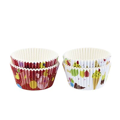 Happy Birthday and Ice Cream Greaseproof Cupcake Cases 80 Pack image(2)