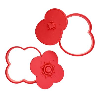 2 Poppy Cookie Cutters with Press Insert and RBL Charity Donation image(10)