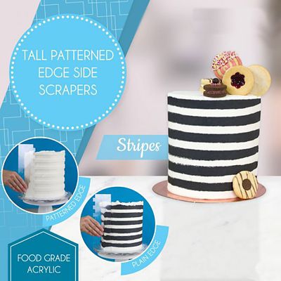 PME Tall Patterned Edge Side Scraper for Cake Decorating – Stripes image(2)
