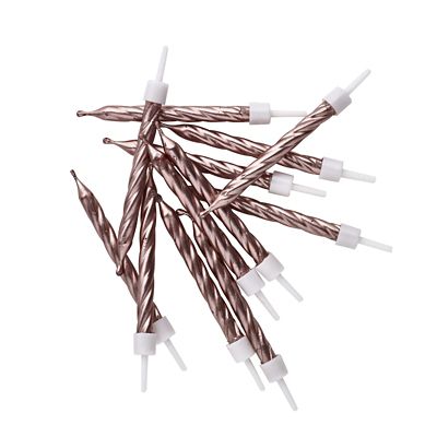 12 Rose Gold Cake Candles image(1)