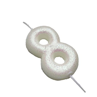 Anniversary House Iridescent White Number 8 Candle image(2)