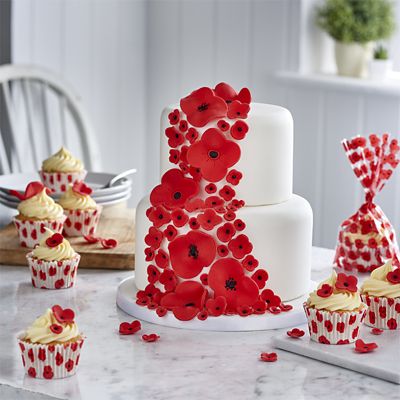 48 Poppy Cupcake Cases with RBL Charity Donation - (Image 2)
