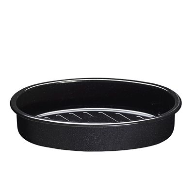 Enamel Self Basting Oval Roasting Tin with Lid - (Image 3)