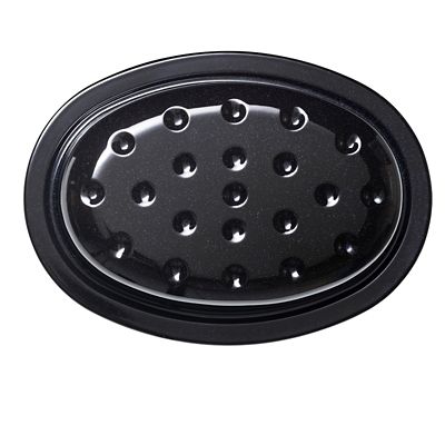Enamel Self Basting Oval Roasting Tin with Lid image(6)