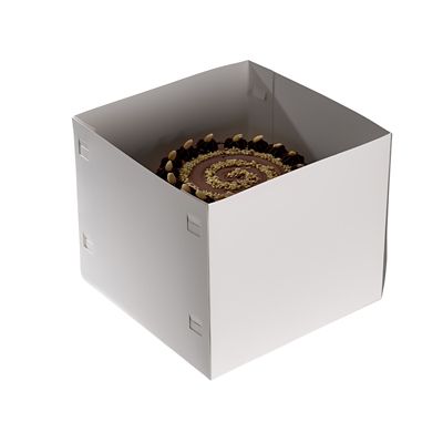 35cm Square White Cardboard Cake Gift Box with Window and Lid - (Image 2)