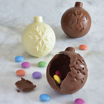 Christmas Bauble Chocolate Mould - Makes 4 Hollow Baubles - (Image 2)