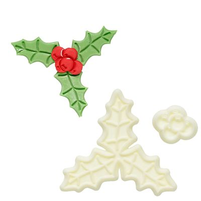JEM Pop It Mould – Holly and Berries Icing Moulds - (Image 1)