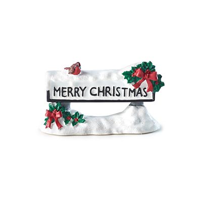 Merry Christmas Street Sign Resin Cake Topper Lakeland