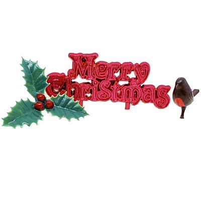 Red Robin and Merry Christmas Topper Cake Decorating Kit image(1)