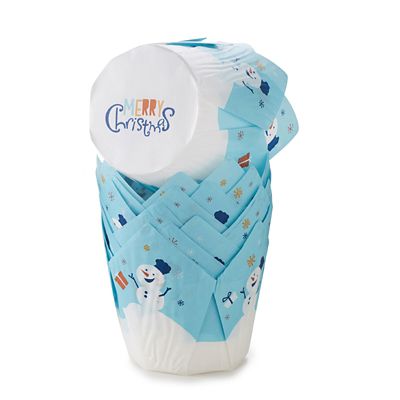 50 Snowman Folded Paper Muffin Cases image(1)