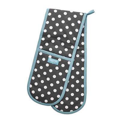 Dexam Slate Grey Polka Dot Double Oven Glove - (Image 1)