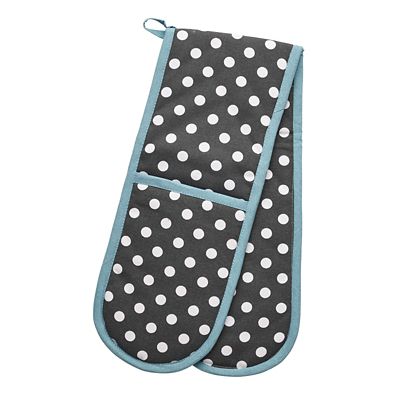 Dexam Slate Grey Polka Dot Double Oven Glove - (Image 3)